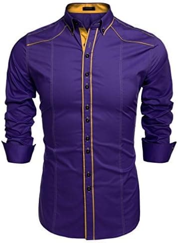 COOFANDY Men's Button Down Dress Shirts Casual Slim Fit Shirts