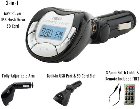 Naxa NA-3026 MP3/WMA FM Modulator/Transmitter with LCD Screed, USB and SD Inputs