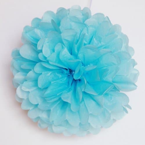 Pom Poms Multi-Colors Tissue Paper Craft Pom Poms Flowers Wedding Party Decor (Aqua)