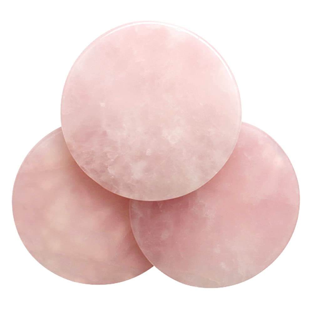 5pcs Pink Jade Stone for Glue Eyelash Extension Tool Round Lash Glue Pad Reusable Stand Holder