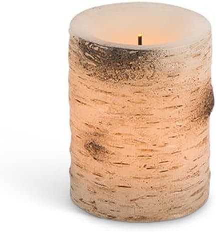 Everlasting Glow 3x4" Birch LED Candle, Timer Christmas, 3.9InL x 4.1InW x 4.5InH, Brown