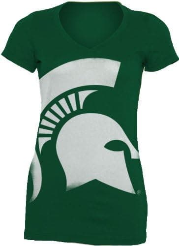 NCAA Michigan State Spartans Gigantor Ladies V-Neck Tee Shirt