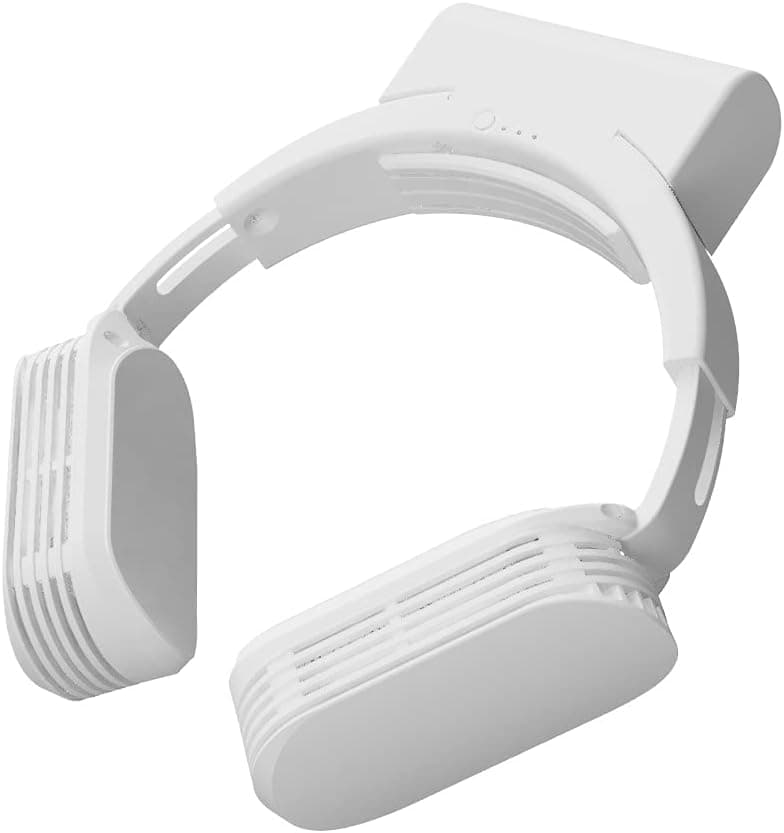 Neck Cooler Evo (White), Wearable, Outdoor, Workers, Sports, Cooling Plates, 3 Modes, Battery Included, Rechargeable, USB Powered, Hands Free, Headphone Design, Hot Weather, Summer, Peltier Cooler