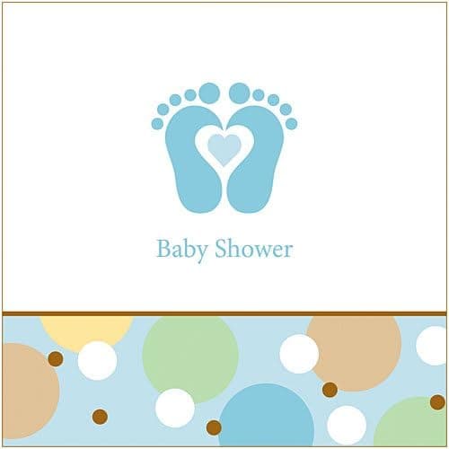 Blue Tiny Toes Lunch Napkins - 18 Pack