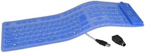 111-Key USB/PS/2 Flexible Roll-Up Silicone Illuminated Keyboard (Blue)