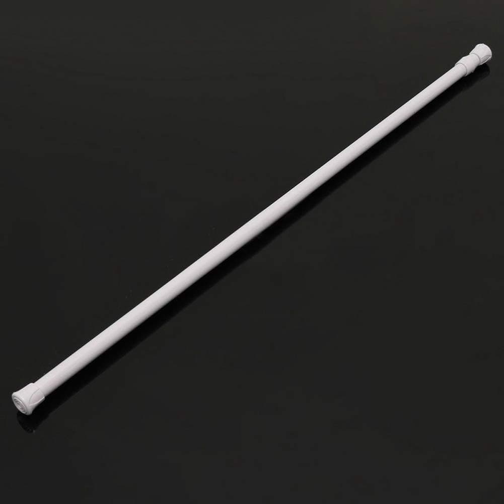 balloonbobo Spring Tension Curtain Rod Shower Rod Pole Extendable Telescopic Width 11.8-35.5 Inches White01 30~50cm