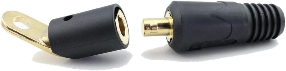 WeldingCity Dinse-type Twist-lock Insulated Male Connector 50-series (35-50mm AWG #2-1/0) and Female Terminal Adapter for Welders Miller Lincoln ESAB Hobart and Others