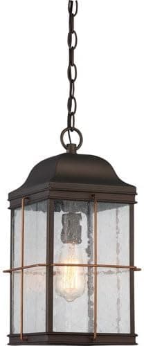 Outdoor Pendant 1 Light with Bronze with Copper Accents Finish A19 Bulb Type 9 inch 60 Watts