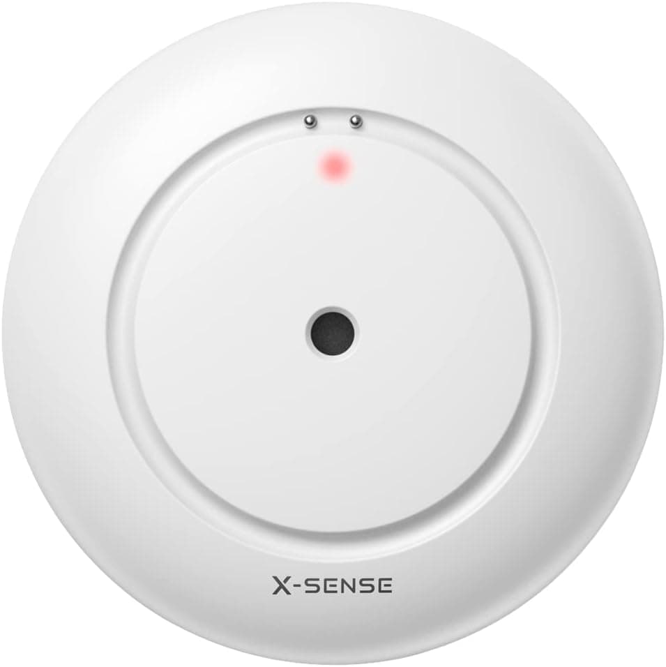 Water Leak Detector, X-Sense Water Sensor Alarm, Mini Water Detector Alarm with 110 dB Audio Alarm, Battery-Powered, Water Alarms for Basements, Sinks, Tanks, Pools, Model WS01