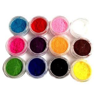 OEM Velvet Flocking Powder for Nail Art / Crafts, 12-pack with Bonus Double-sided Clear Adhesive for Women Girls Wife As Valentine's Day Gift