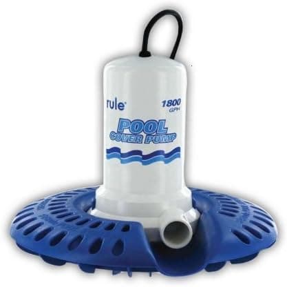 Rule H53SP-24 Marine Rule 1800 Pool Cover Pump with 24-Foot Cord/Wide Base (110-Volt, Colors may Vary)