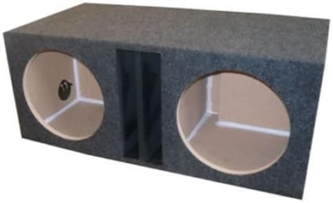 R/T 800 Enclosure Series (839-12) - Dual 12" Slot Vented Sub Bass Hatchback Speaker Box with Labyrinth Power Port and 1" Baffle (Separate Chambers)