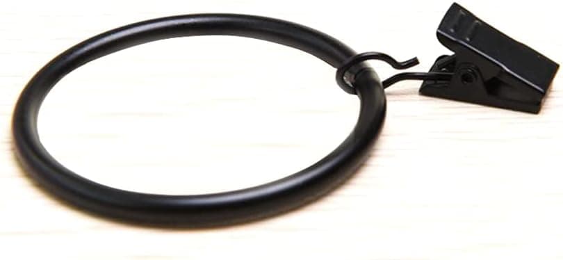 Extra Large Curtain Rings with Clips - Coideal 10 Pack 2.5 Inch XL Rustproof Strong Metal Decorative Drapery Window Curtain Hoops Clip Ring Fit Up to 2 Inch Rod (Vintage Black)