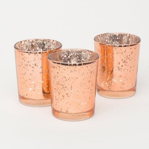 Richland Rose Gold Mercury Votive Candle Holders Set of 12