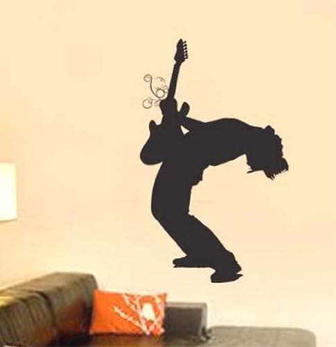 Rock n' Roll Guitar Band Player Vinyl Wall Art Sicker Decal Many Colors