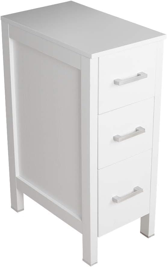 UEV Bathroom Drawer Organizer,Free Standing Single Vanity,Nightstand,12" Lx20 Wx30 H, Made of MDF Wood,Vertical Dresser Storage Tower Vanity for Bedroom/Hallwa/Entryway,Self-Assemble,3 Drawers