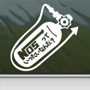 NOS Tank Nitro Racing Tokyo Drift White Sticker Laptop Vinyl White Decal