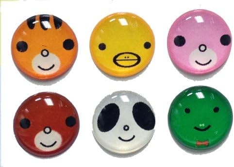 6 Pieces Animal Faces Pig Bear Panda Frog 3D Semi-Circular Home Button Stickers for iPhone 5 4/4s 3GS 3G, iPad 2, iPad Mini, iTouch