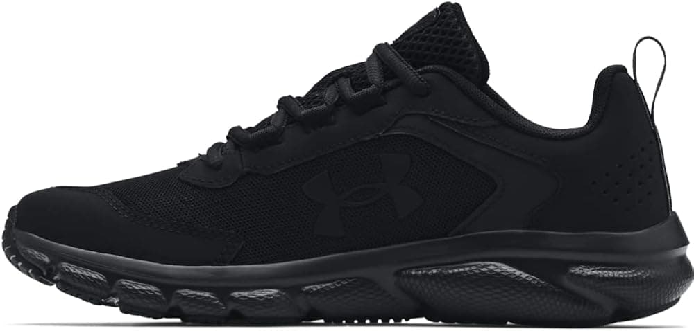 Under Armour boys Boys' Grade School Assert 9 Running Shoe, Black (002 Black, 3.5 Big Kid US