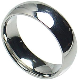 Stainless Steel Plain Wedding Band Ring 8mm Comfort Fit Sizes 6 Thru 14
