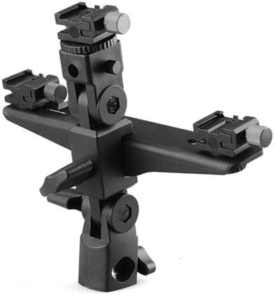 DSLRKIT Dual/Triple Flash Bracket Umbrella Holder Light Stand Shoe 1/4" Screw