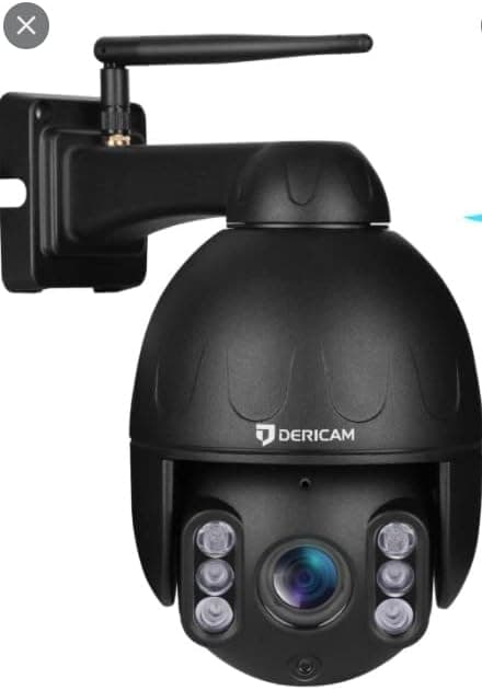 Dericam PTZ Camera Outdoor,1080P Wireless Security Camera, 4X Optical Zoom Pan Tilt Dome Surveillance Cam with Powerful 5dbi Antenne,Wide Night Vision,IP65 Weatherproof for Backyard/Shop/Office（Black）