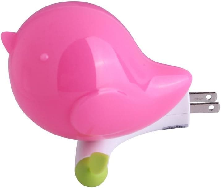 [V2]GoLine LED Baby Night Light w/ Light Sensor, Jungle Bird Toddler Wall Light, Bedroom Decor Light for Kids, Plug Play, Super Low Power Consumption, Average Working Life over 100000 Hours.(Pink)