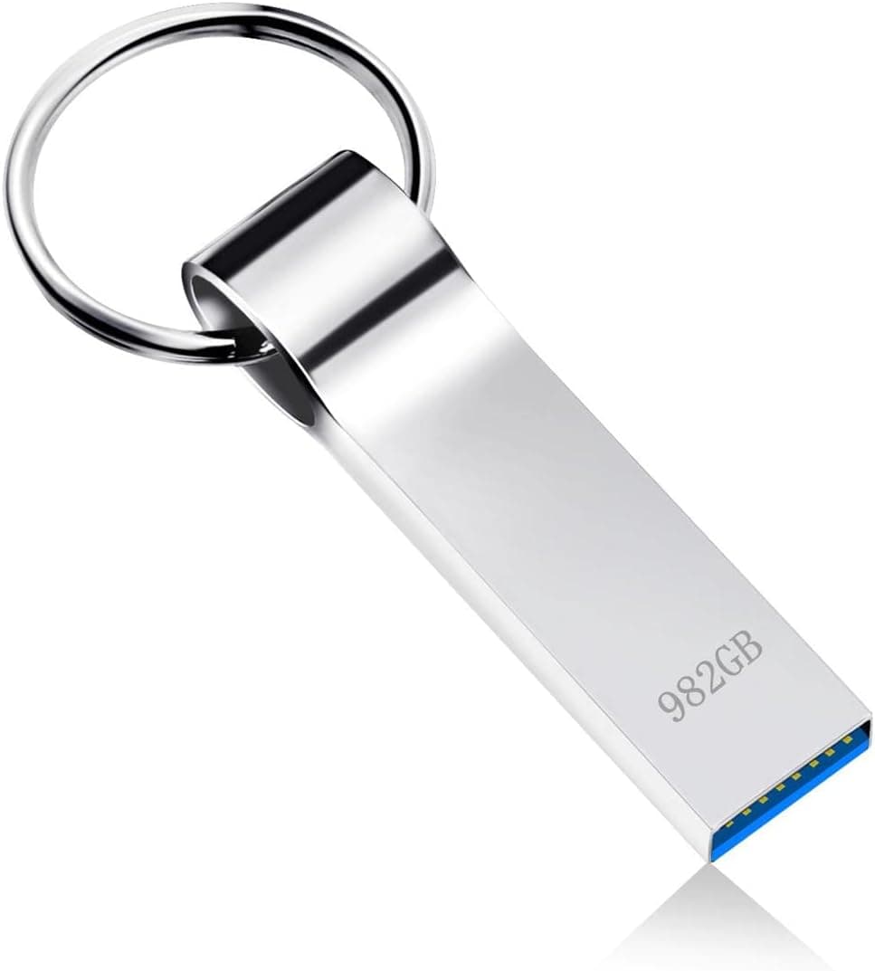USB 3.0 Flash Drive 982GB Memory Stick High Speed Thumb Drive Metal USB Drive Waterproof USB Flash Drive Portable USB Stick for Laptop/Tablet/Computer, with Keychain (982gb)