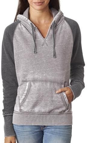 J.America Ladies' Zen Contrast Pullover Hooded Fleece