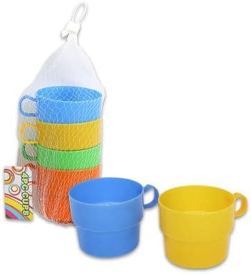 4pk Assorted Color 3" Plastic Cup Set