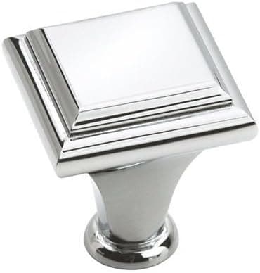 Amerock 26131 26 Manor Collection 1" Cabinet Knob Square Polished Chrome