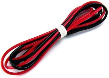 22 AWG Gauge Silicone Wire - Fine Strand Tinned Copper - 10 Feet Red, 10 Feet Black