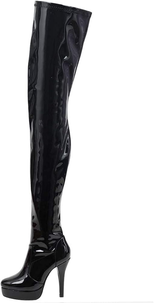 JiaLuoWei Over Knee Boots for Women, 12cm High Heels, 2cm Platform Waterproof Women Boots