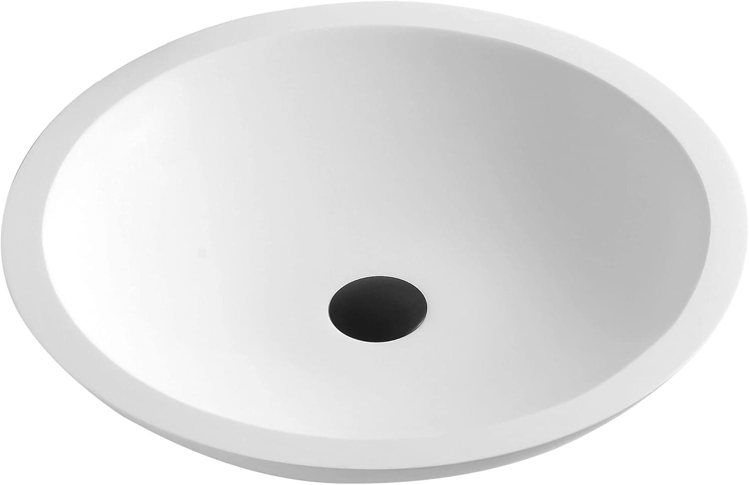 Karran Quattro QM162 Matte White Acrylic 19 in. Round Bathroom Vessel Sink