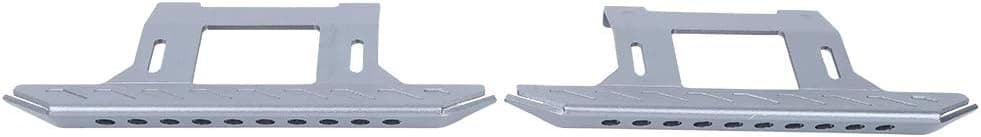 VGEBY Side Pedal RC Pair of Side Pedal Aluminum Alloy Footrest Plate Accessories Compatible with 1/10 AXIAL SCX10 RC Crawler Car Shinguard Model Car Accessories(SilverB£©