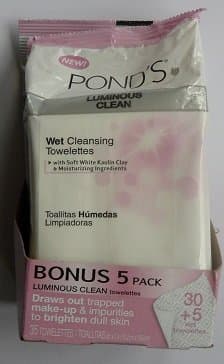 Pond's Luminous Clean Wet Cleansing Towelettes 30+5 Bonus Wipes 35