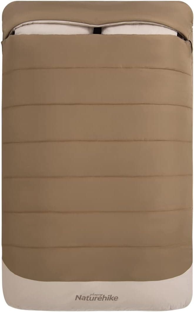 Naturehike Double Sleeping Bag for Backpacking, Camping, Or Hiking, Queen Size XL! Cold Weather 2 Person Waterproof Sleeping Bag for Adults Or Teens. Truck, Tent, Or Sleeping Pad