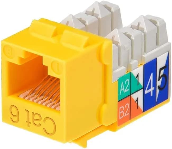 Monoprice Cat6 Punch Down Keystone Jack, Yellow - (105385)