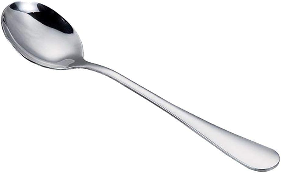 DJ-WARE Round Dinner Spoons Stainless Steel Bouillon Soup Spoon Set of 12, 7.8 inch
