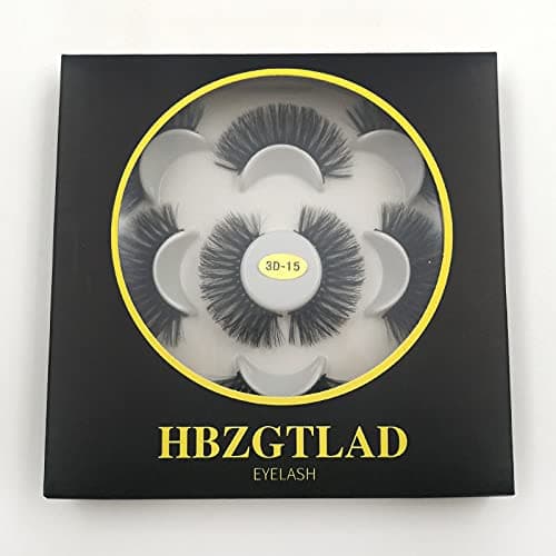 HBZGTLAD wholesale 5 Pairs 25mm 3D Fluffy False Eyelashes Natural Faux Mink Strip exquisite packaging (3D-15)