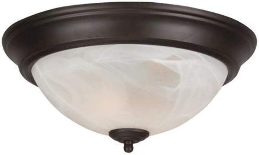 Craftmade X213-OB-NRG Bowl Flush Mount Light with Alabaster Swirl Glass Shades, Oiled Bronze Finish