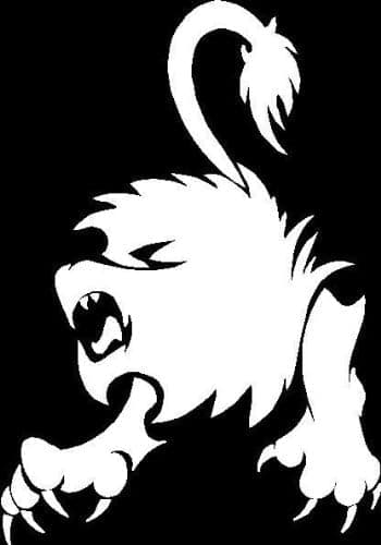 15" wide Zodiac lion #4. Black die cut vinyl decal sticker for any smooth surface such as windows bumpers laptops or any smooth surface.