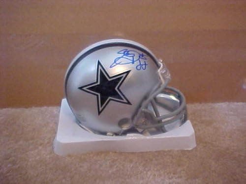 Emmitt Smith Hand Signed Autographed Dallas Cowboys Football Mini Helmet w/ P...