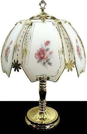 Teacup Roses Touch Lamp (ET-TR) Select Base Finish: Antique Brass
