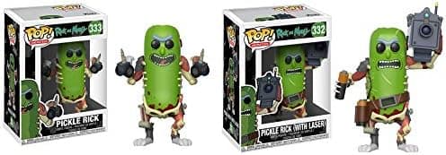 Funko Pop Animation Rick & Morty Pickle Rick, Pickle Rick (w/Laser) Vinyl Figures SET