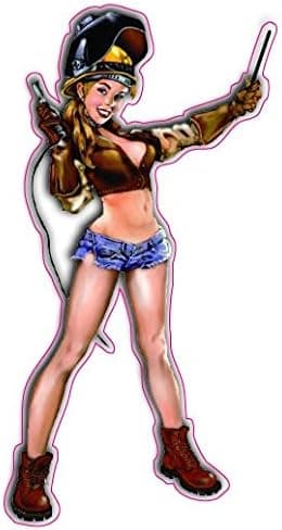 Daisy Duke Welding Pinup Girl Decal 6"