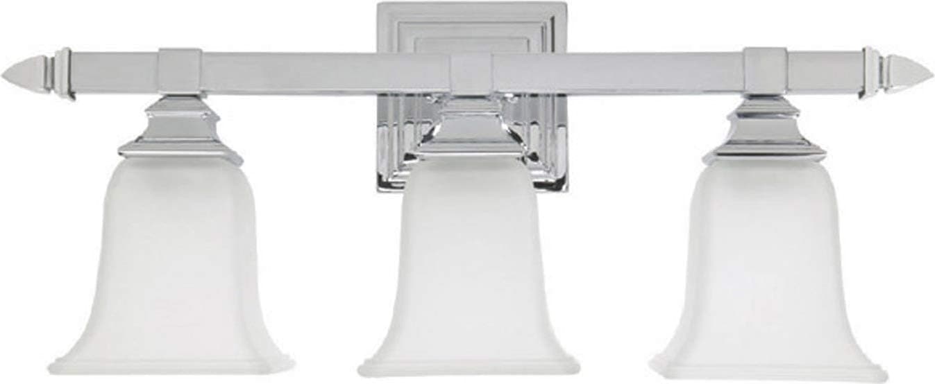 Capital Lighting 1063CH-142 3-Light Vanity Fixture, Chrome Finish with Acid Washed Glass Shades