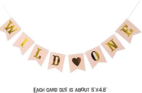 luckylibra Wild One Banner, Baby First Birthday Party Decorations