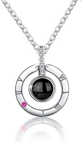 Tasnunisa 925 Sterling Silver Pendant Necklace I Love You Necklace 100 Languages Love Necklaces for Women Best Gift for Her