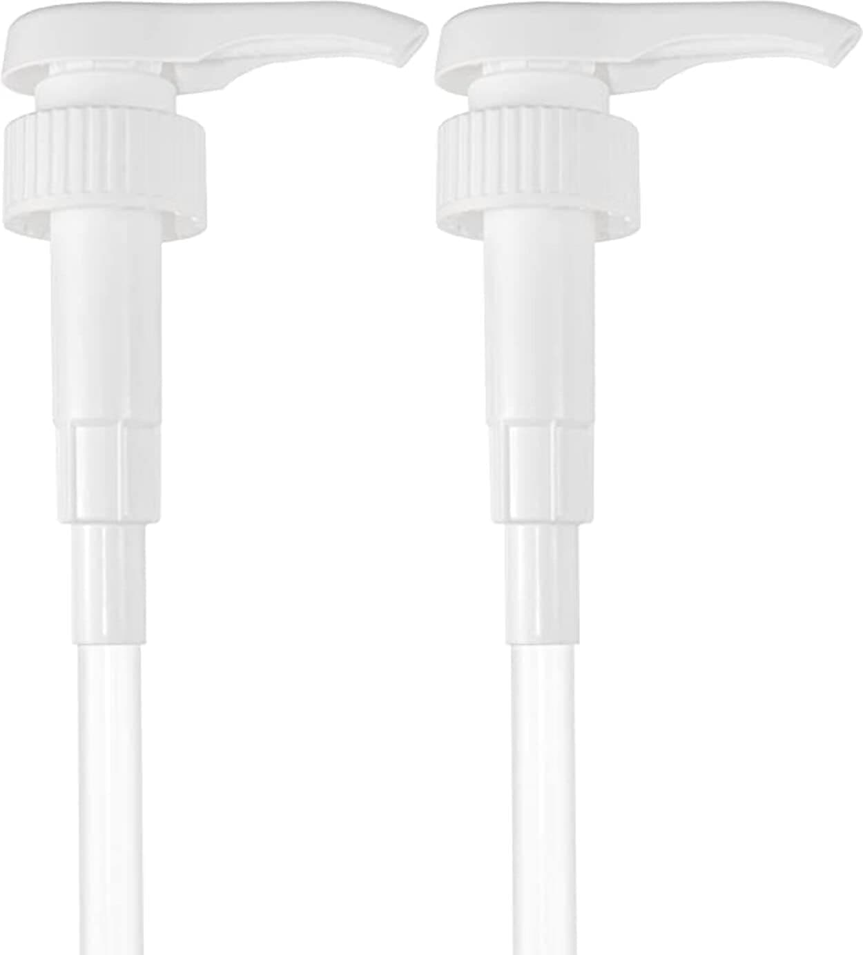 Universal Dispensing Pump – Shampoo and Conditioner Pump Dispenser – Fits Most 33.8oz / 1 Liter Bottles – Practical and Versatile Shampoo Bottle Pump – White (Pack of 2)